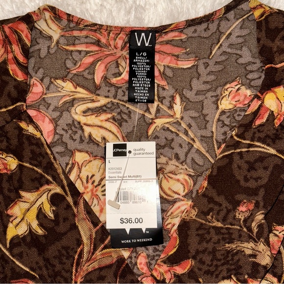 JCPenny boho fall colors V-neck bell sleeve shirt - Picture 12 of 12